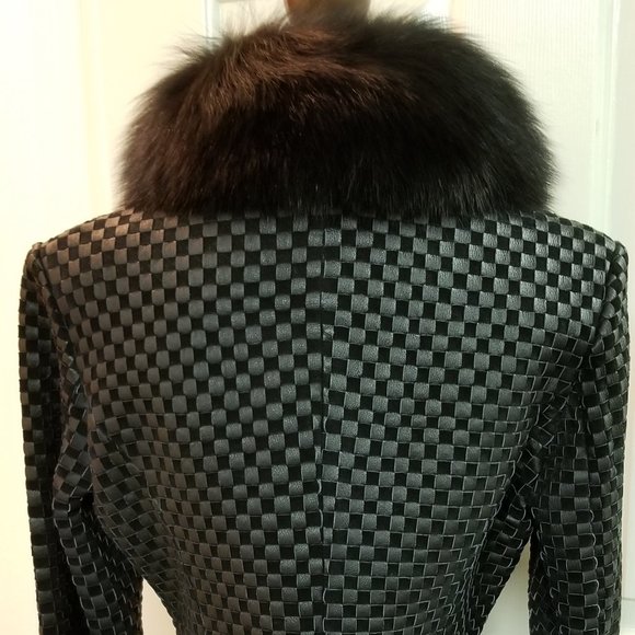 ✅#500 NWOT Black Genuine Fox Fur 1 Collar & 2 Cuffs - Picture 11 of 12